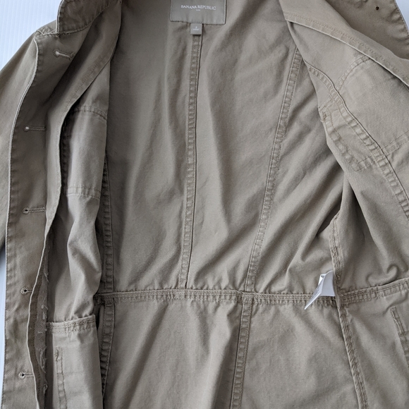 Banana Republic Khaki Bomber Jacket - Sz. Small - Picture 6 of 9
